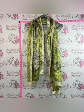 Scarf scarve wrap shiny Silky look Green Patterned Women's Scarf - Unbranded